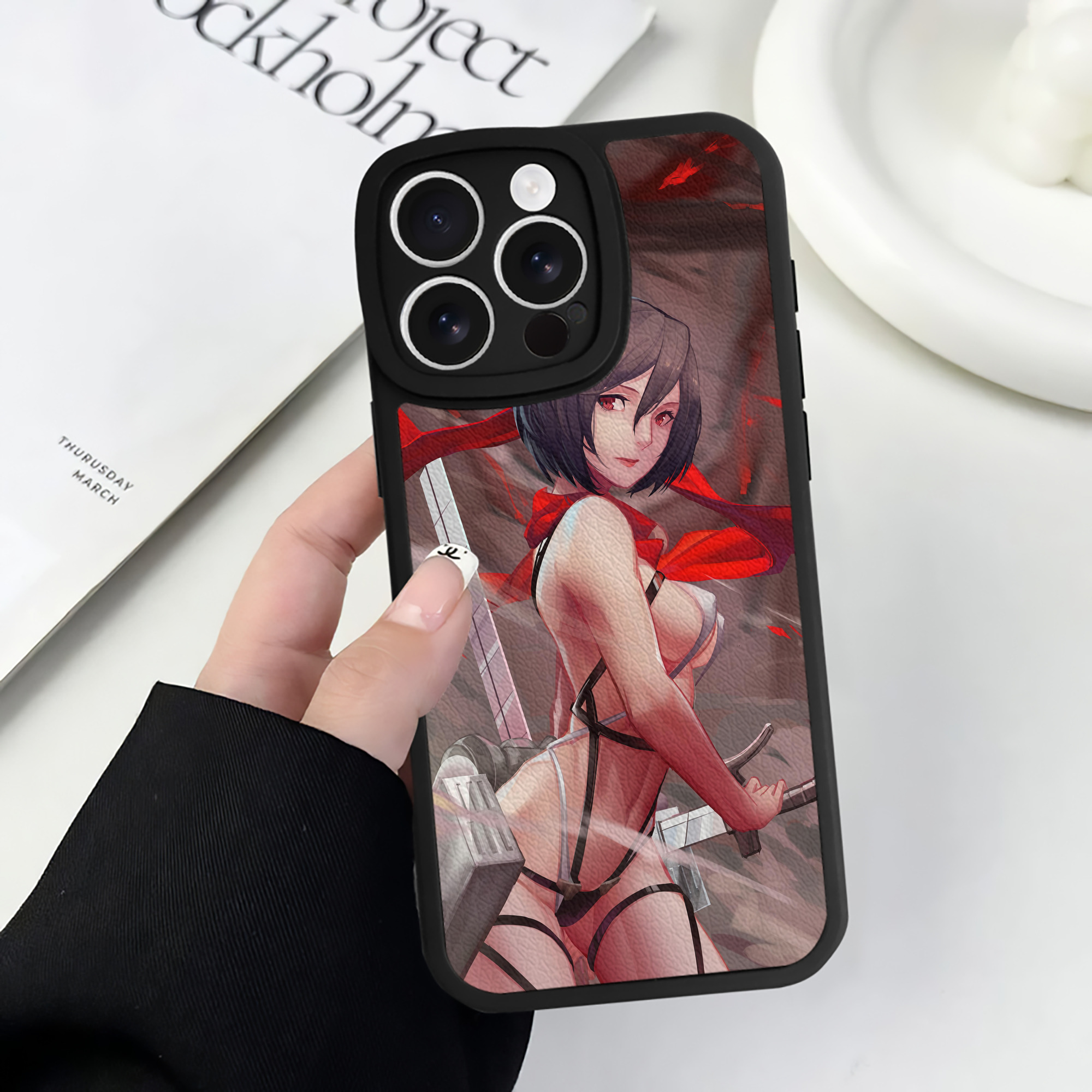 （画像用） 進撃の巨人 Attack on Titan 【iPhone 16シリーズ対応】シリコンスマホケース（レザー調） 材質：シリコン